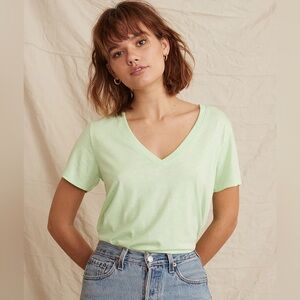 Marine Layer Boyfriend V-Neck in Lime